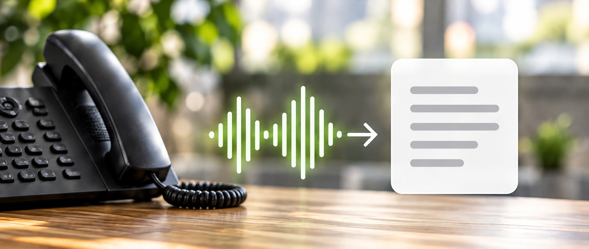 Symbolische Umwandlung einer Sprachnachricht in Text